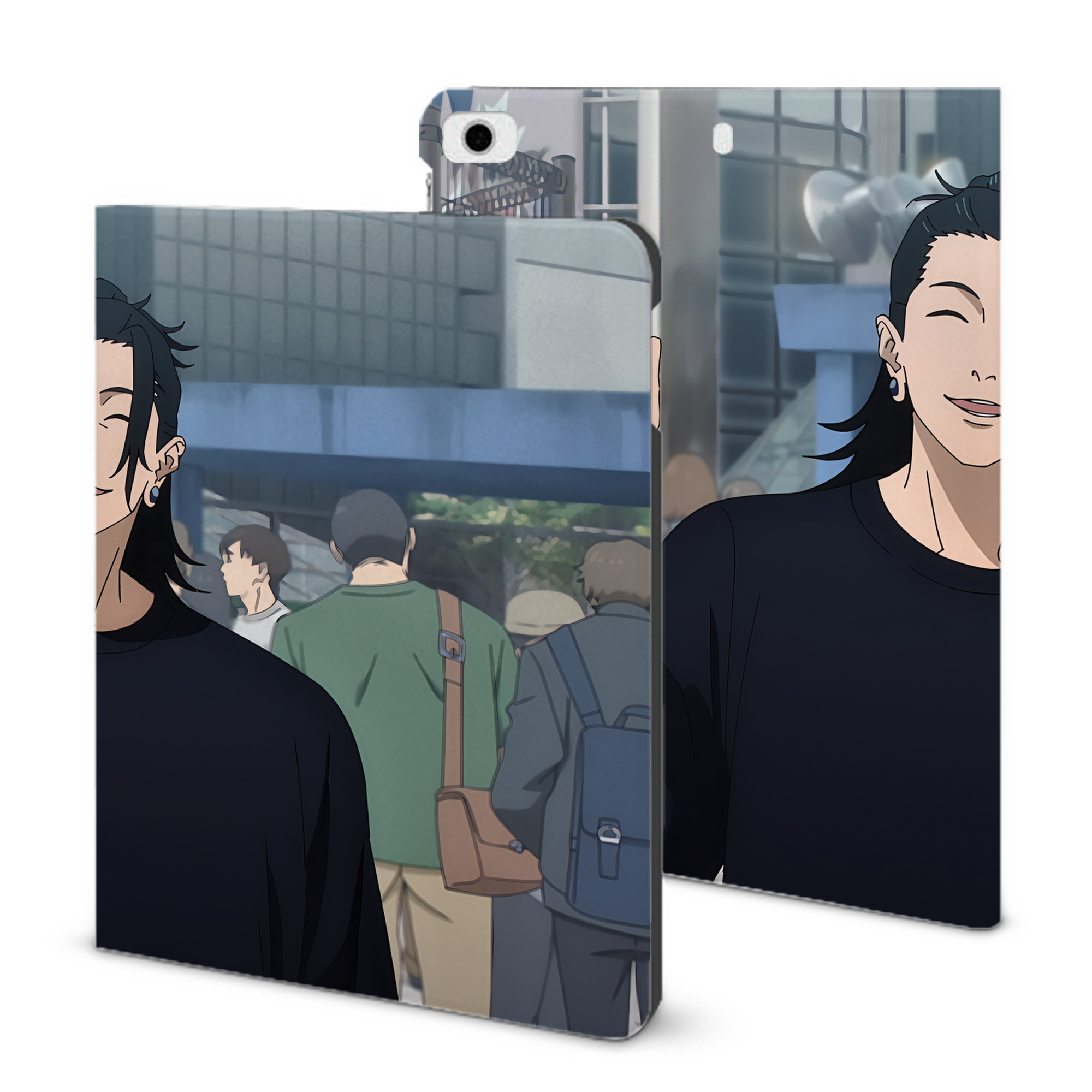 （画像用） 呪術廻戦 Jujutsu Kaisen IPad ケース ブック型 PUレザー TPU 耐衝撃 軽量 薄型 ペン収納なし 全面保護 IPad 各モデル対応